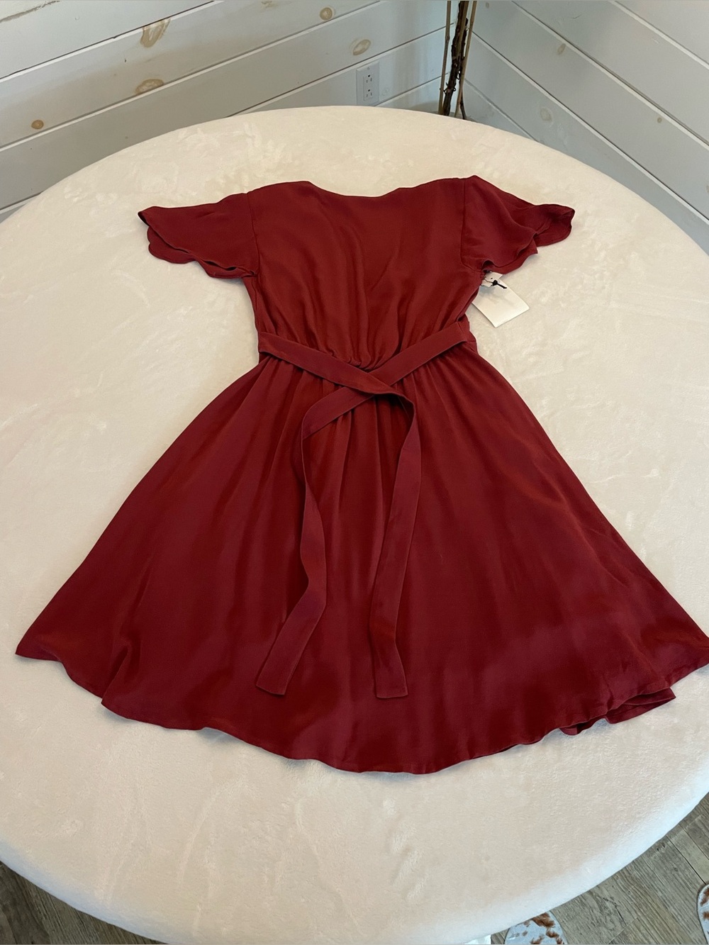 NWT Aritzia Sunday Best Vanessa Dress Burnt Clay XXS Flutter Sleeve Mini - Picture 12 of 17